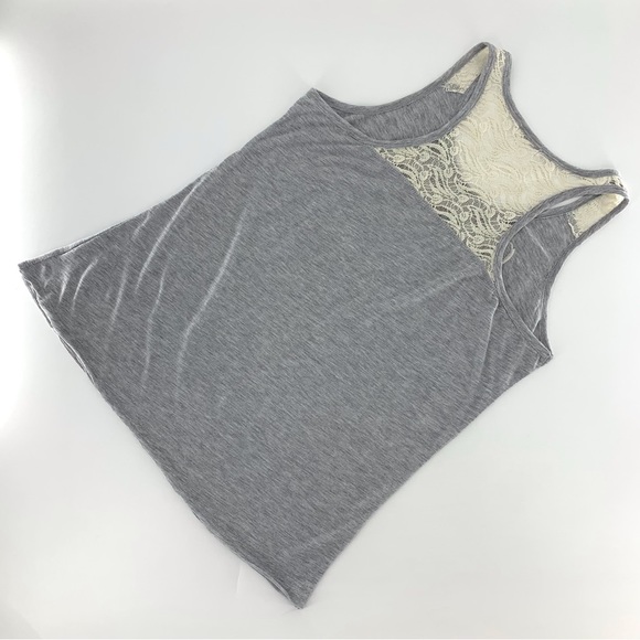 Maurices Grey Textured and Bejewelled Lace Back Tank Top, Large - Picture 12 of 16